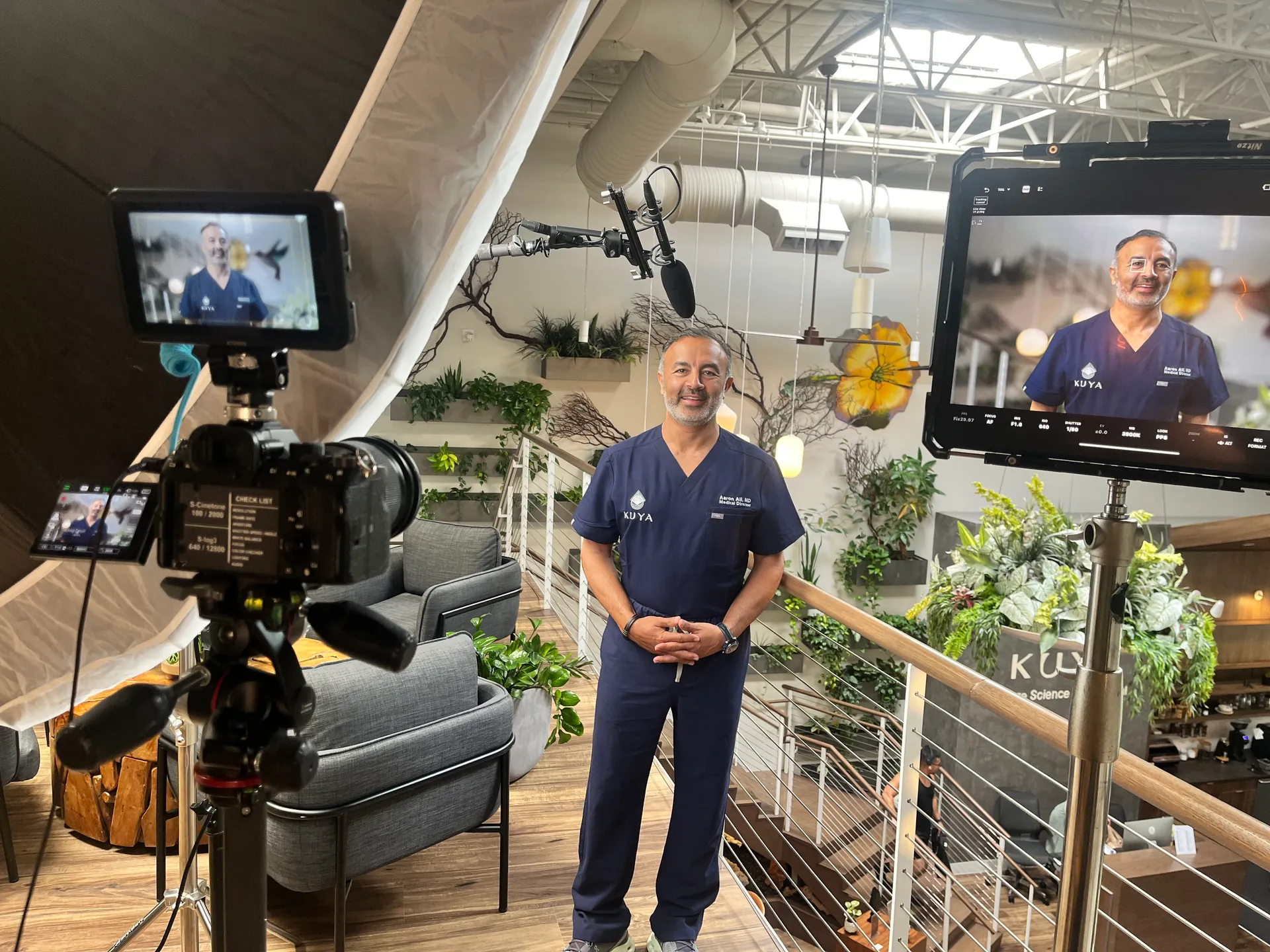 Healthcare video production. Medical professionals in a modern facility