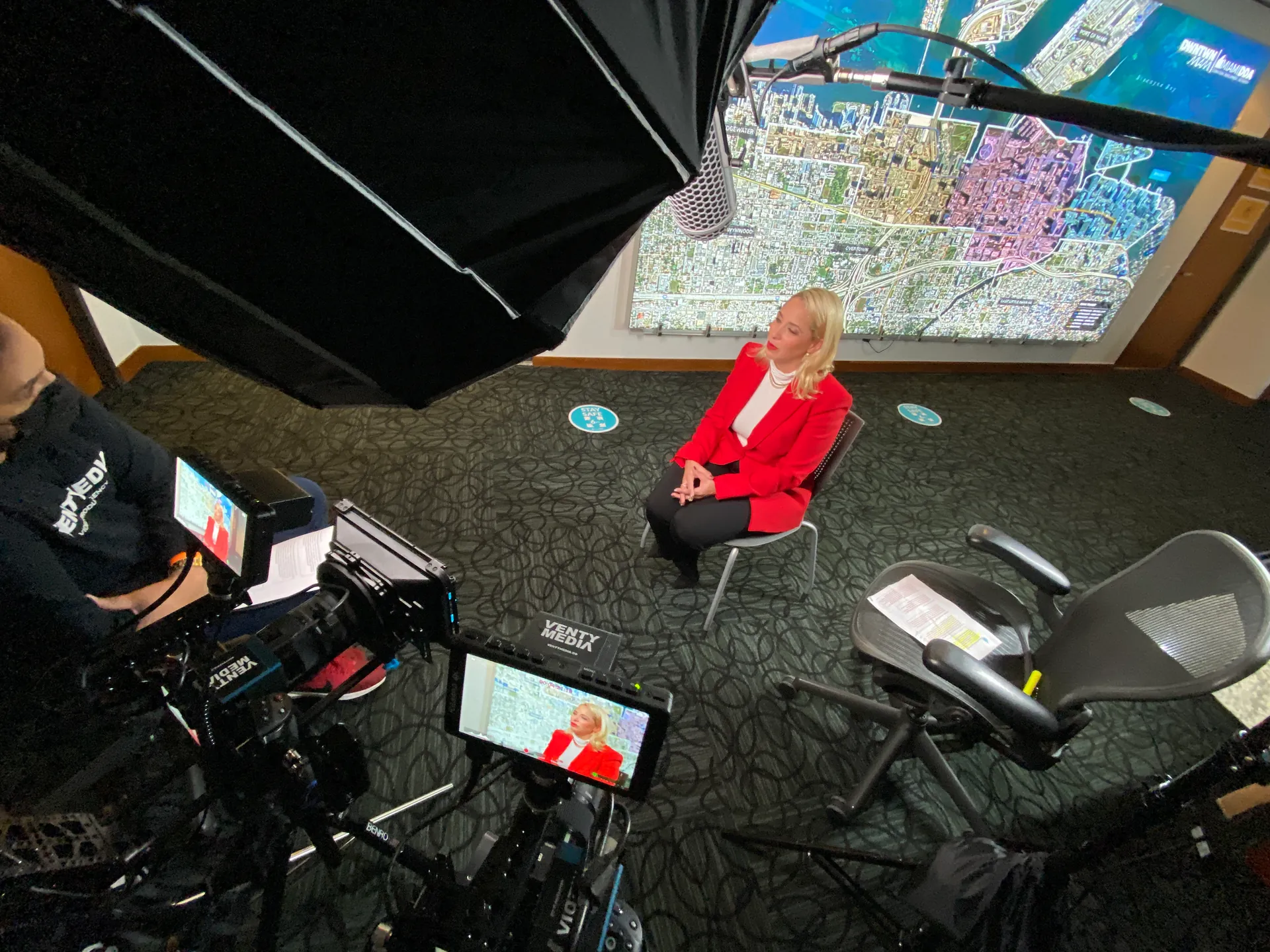 Real estate development video production, aerial view of a Miami property