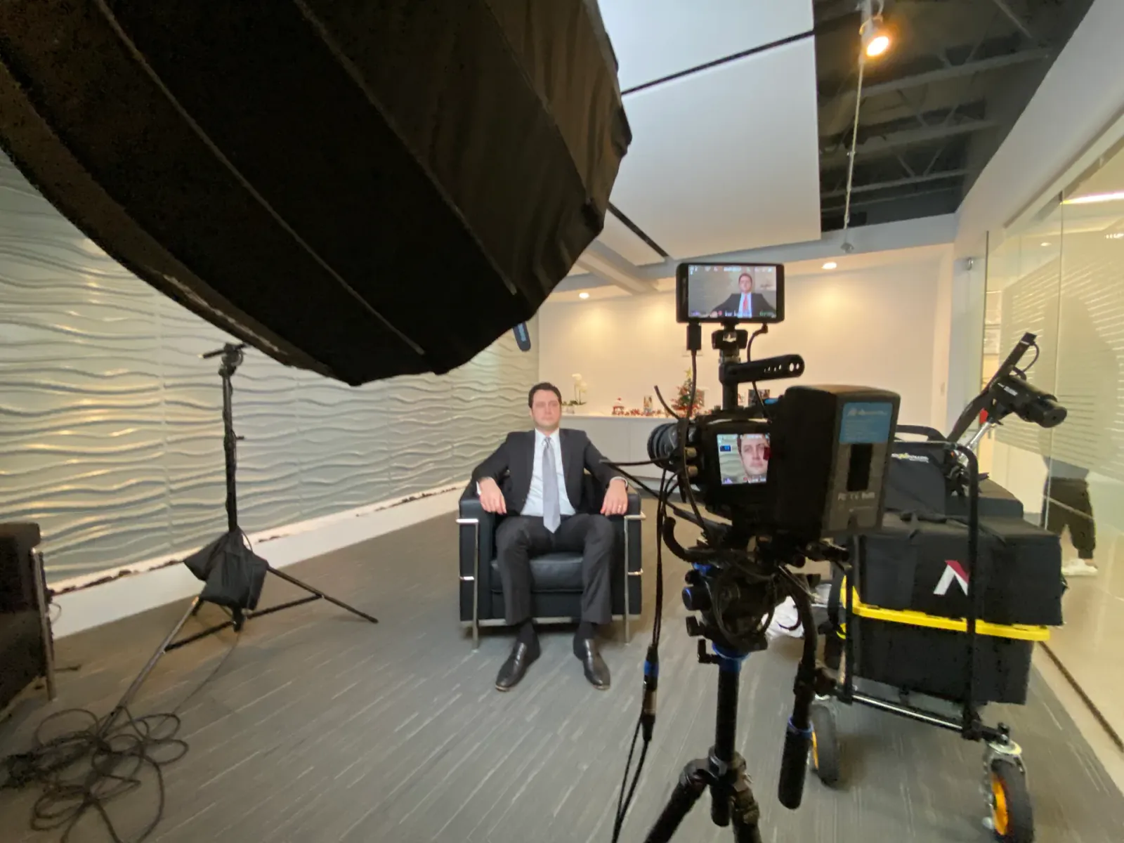 Venty Media production team filming on location with full video equipment setup